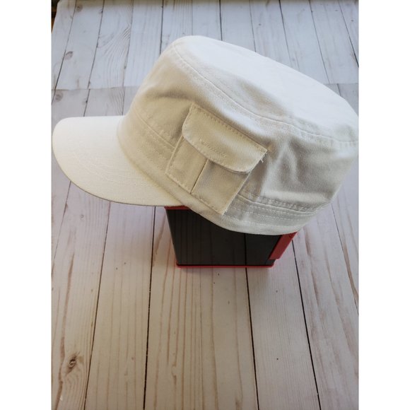 White Color Cadet Hat, 100% Cotton Military Cap, Cadet Adjustable Hats - Picture 2 of 9